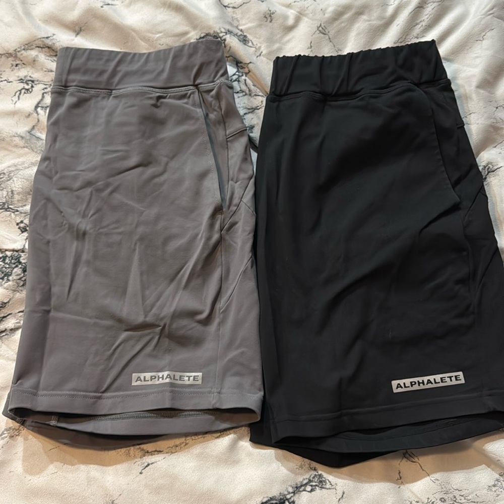 Alphalete Premium Shorts Set Black Grey Medium